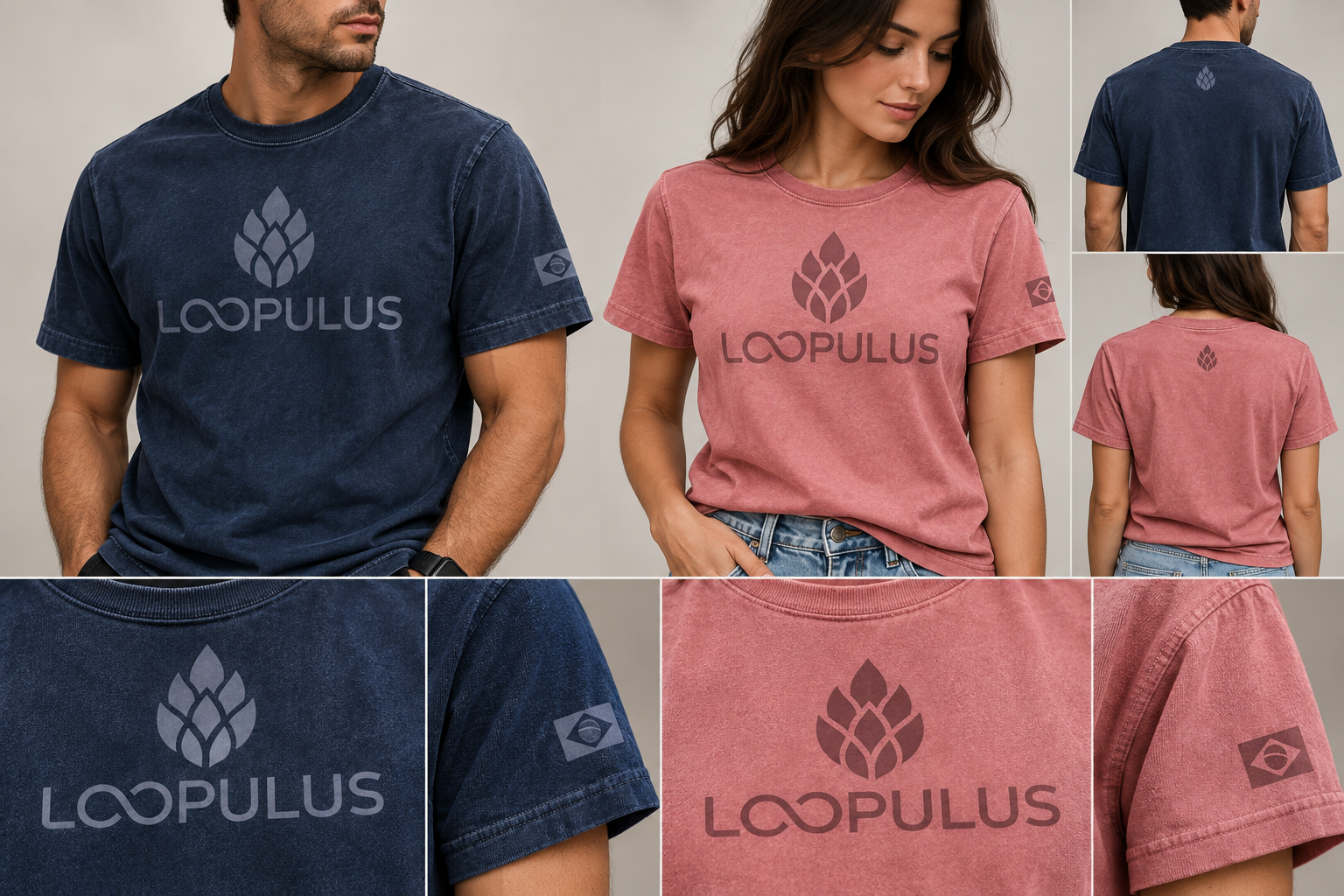 Coleção de camisetas e detalhes Loopulus